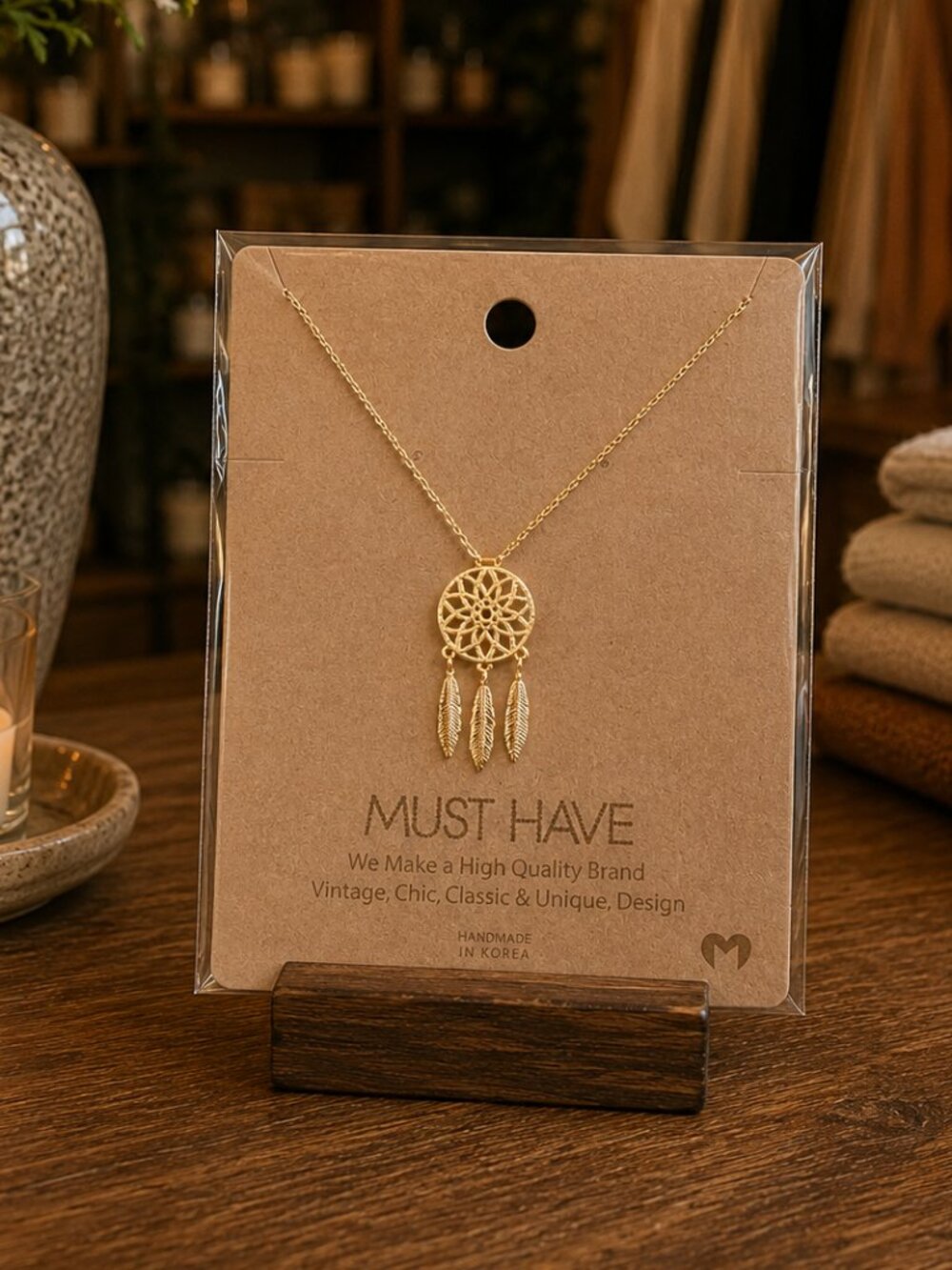 Dainty Boho Dreamcatcher Necklace